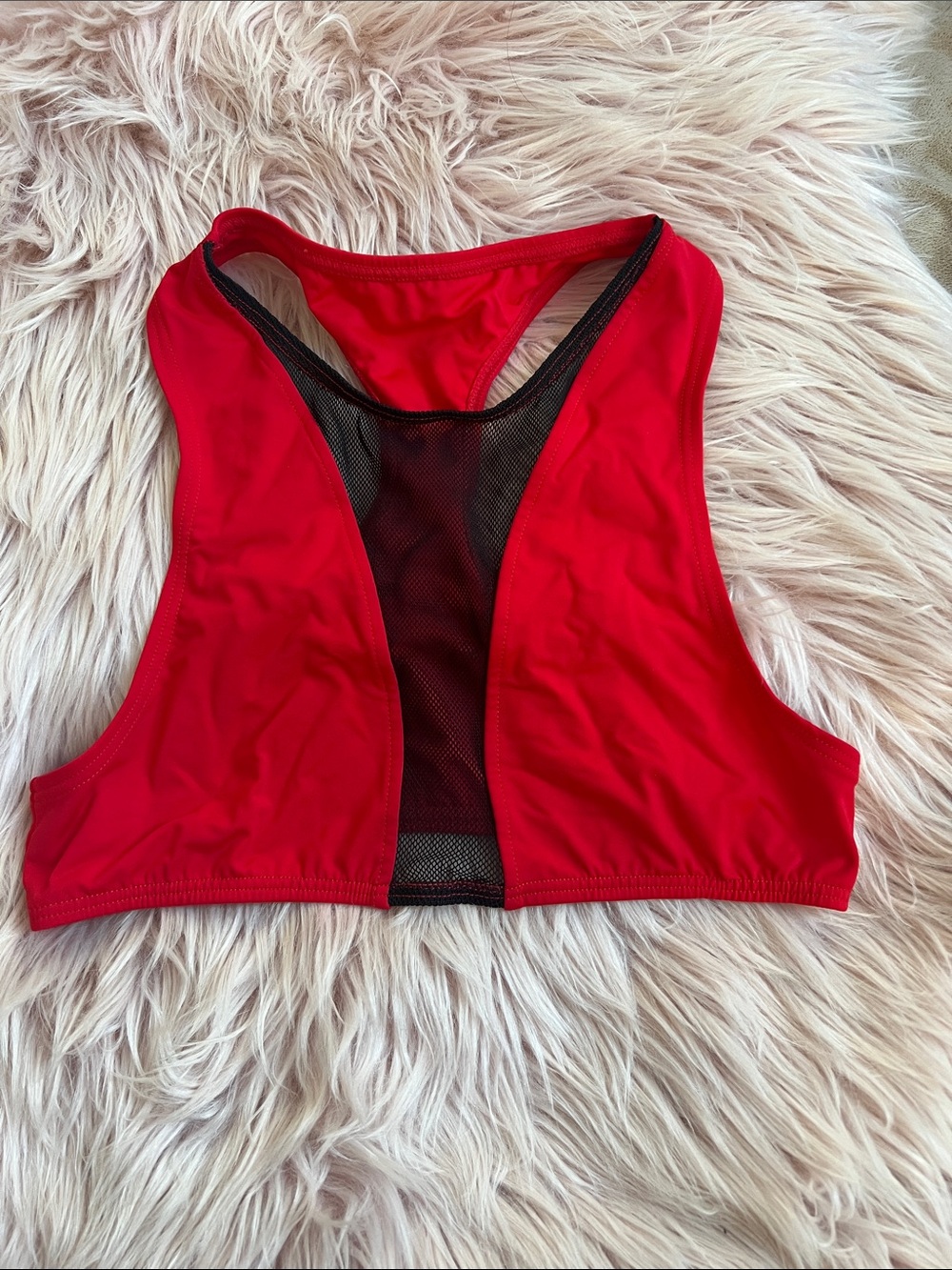 TAVIK swimwear red racer back bikini top Small